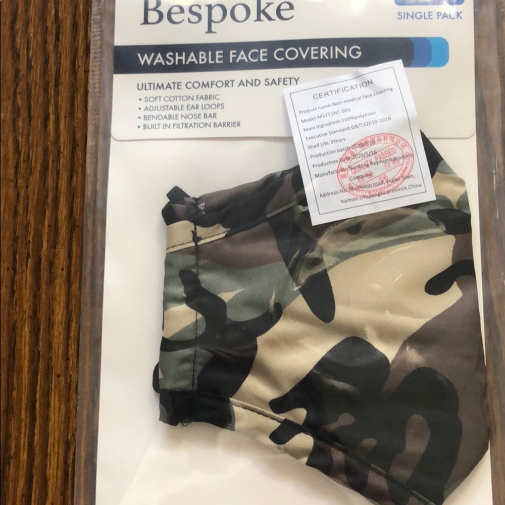 Adult face mask camo unisex